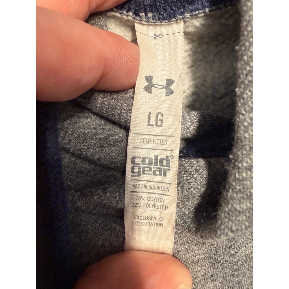 Under Armour Notre Dame Hoodie Womens Large Gray ColdGear Sweatshirt Elbow Patch - Picture 3 of 6